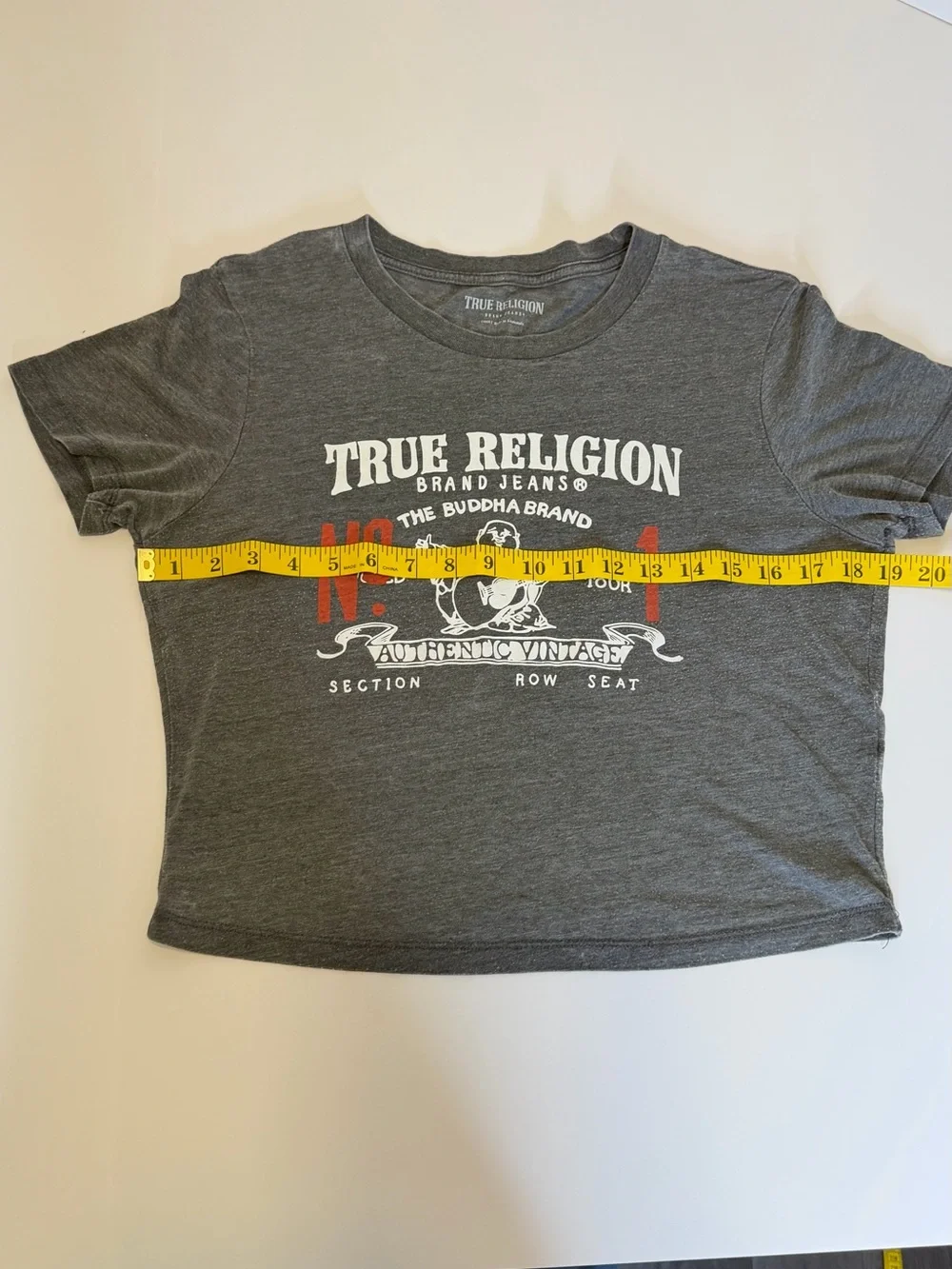 True Religion Charcoal Graphic Tee with Red Accents - Picture 3 of 4